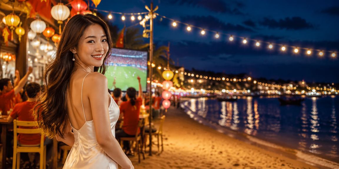 Người hâm mộ bóng đá cá cược trực tuyến tại Hội An với đèn lồng truyền thống