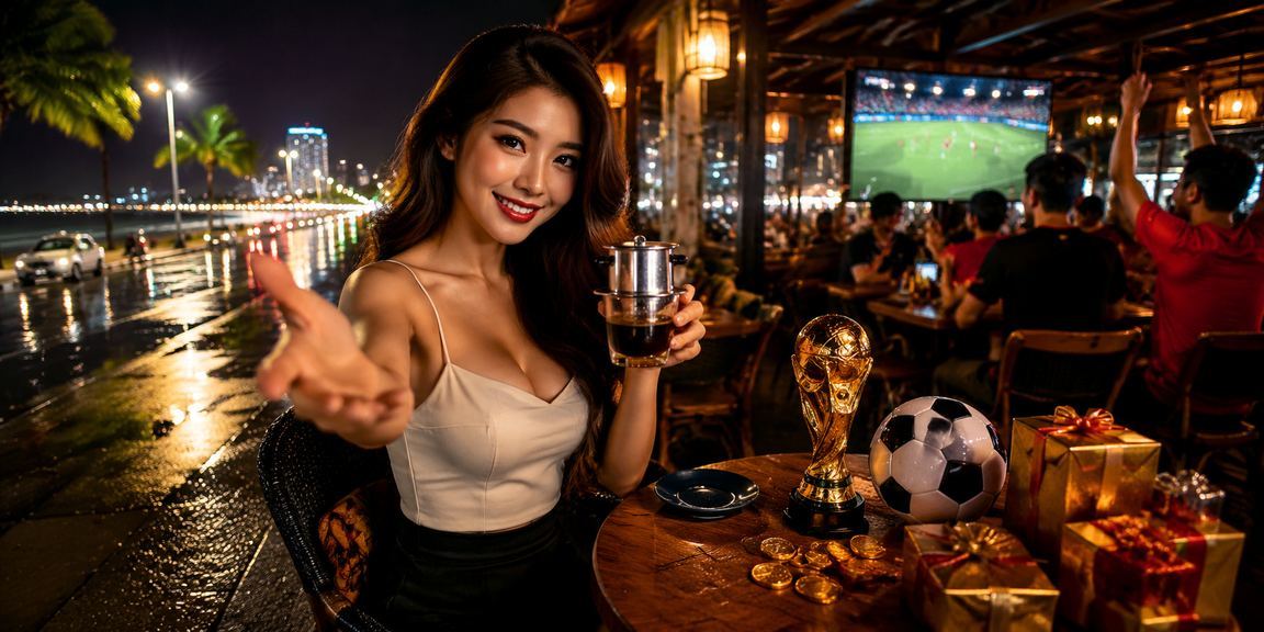Người hâm mộ bóng đá tại Vũng Tàu theo dõi trận đấu và dùng voucher cược trong quán cà phê